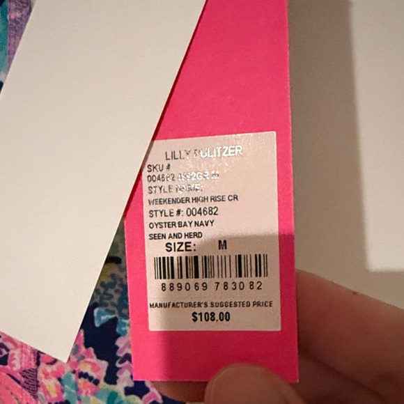 Lilly Pulitzer Pink and Blue Floral Leggings - Picture 2 of 2